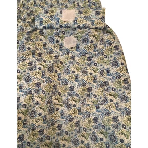 Slate & Stone Men’s Cabo Swimsuit Shorts Med Blue Green Floral 6” Poly Pockets - Picture 8 of 16